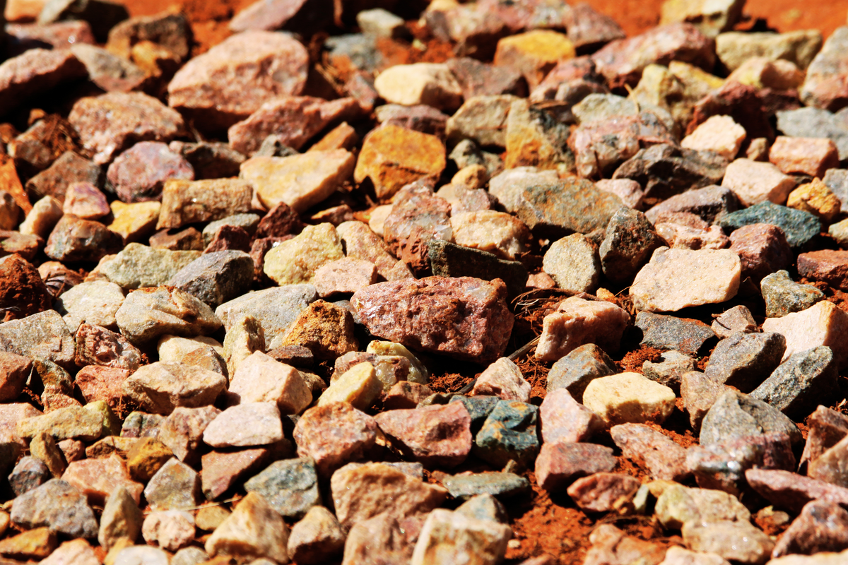 Close-up of feldspar mineral surface showing natural crystalline texture.