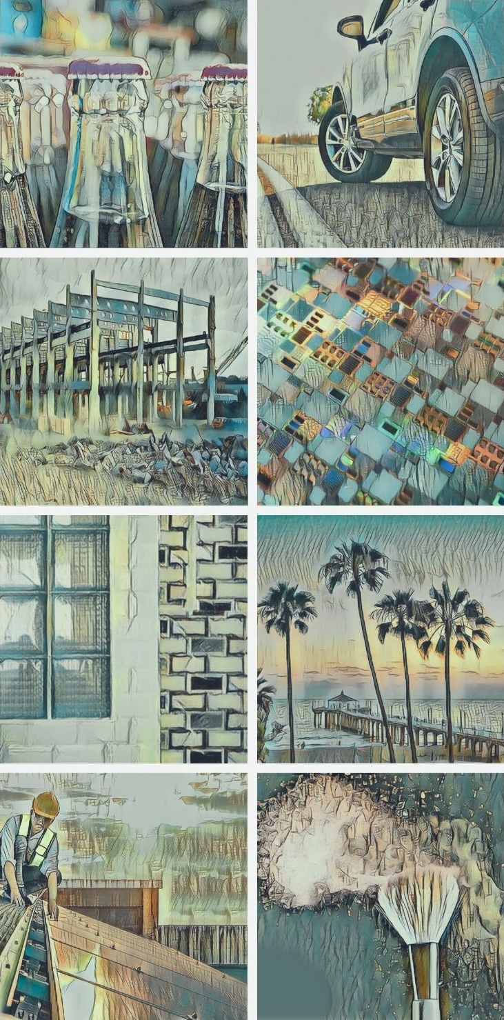 Sketch montage showing diverse products and sector uses connected to sand and silicates.