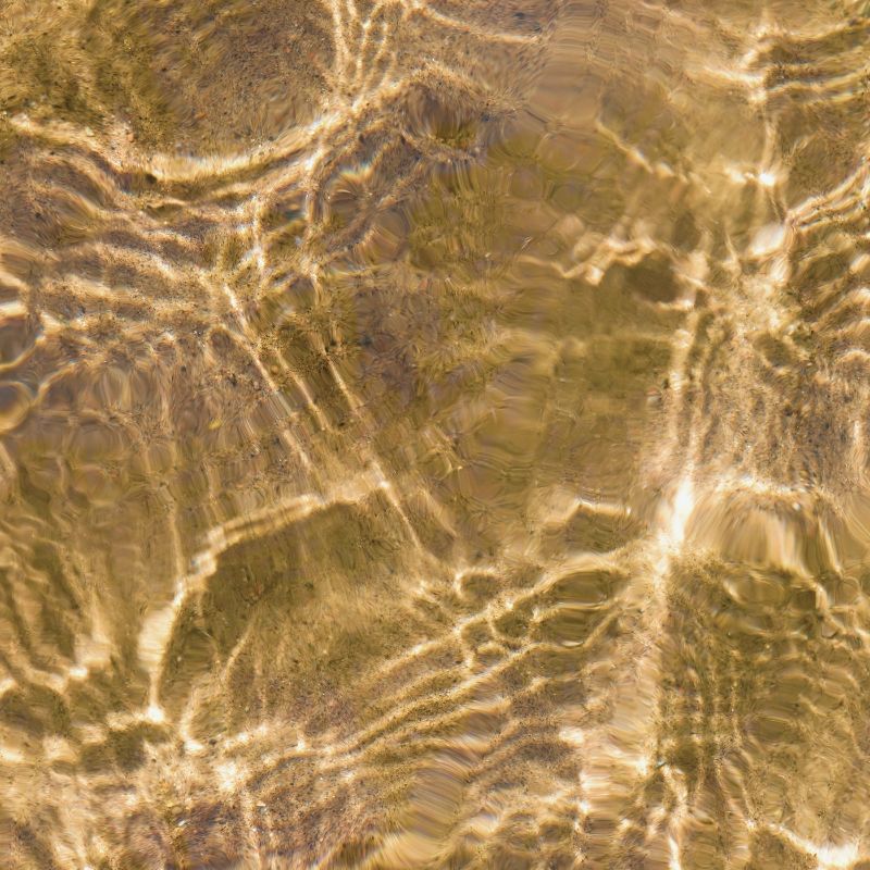 Light moving across shallow sand beneath water.